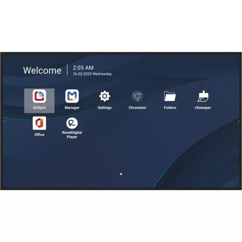 Komercinis 50 colių 4K LCD ekranas VIEWSONIC CDE5014-2C, 3840×2160, 500 cd/m², Android 14, Wi‑Fi, 24/7