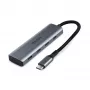 Lindy 4 prievadų USB 3.2 Gen 2 Type C šakotuvas, USB 3.2 Gen 2 (3.1 Gen 2) Type-C, USB 3.2 Gen 2 (3.1 Gen 2) Type-C, 10000 Mbit/s, pilka, aliuminis, plastikas, apvalus laidas