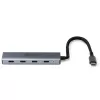 Lindy 4 prievadų USB 3.2 Gen 2 Type C šakotuvas, USB 3.2 Gen 2 (3.1 Gen 2) Type-C, USB 3.2 Gen 2 (3.1 Gen 2) Type-C, 10000 Mbit/s, pilka, aliuminis, plastikas, apvalus laidas