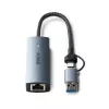 Lindy USB 3.2 Gen 1 į 5G Ethernet konverteris, USB 3.2 Gen 2 (3.1 Gen 2) Type-C, 5000 Mbit/s, Pilka, Aliuminis, Plastikas, Apvalus kabelis, 0,15 m