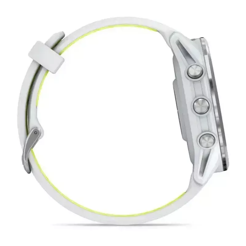 Išmanusis laikrodis IFIT ICON Forerunner 970 — 1,4 colio (3,56 cm) AMOLED 454×454, GPS, Wi‑Fi, titano korpusas, silikoninis dirželis (balta/geltona), 56 g