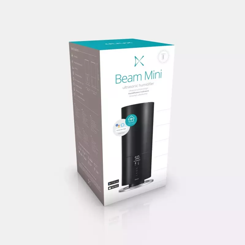 Drėkintuvas Duux Beam Mini 2 Ultrasonic — 3 L vandens bakelis, LED ekranas, juoda