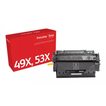 „Everyday™“ juodas dažų miltelių kasetė, suderinama su HP 49X 53X (Q5949X/ Q7553X), didelės talpos