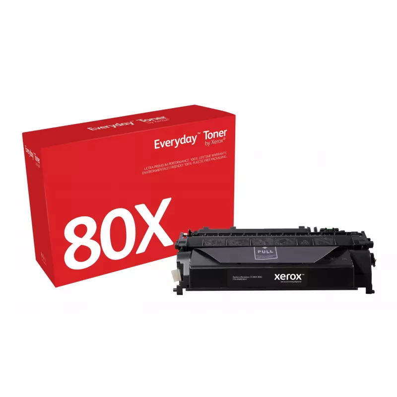 „Everyday™“ juodas dažų miltelių kasetė, suderinama su HP 80X (CF280X), didelės talpos