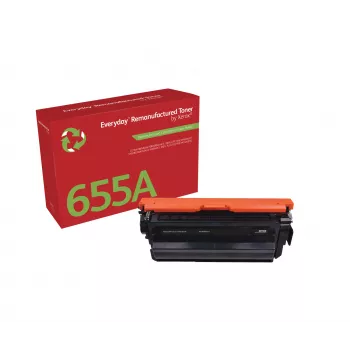 Everyday™ juodas atnaujintas dažų miltelių kasetė, pagaminta „Xerox“, suderinama su HP 655A (CF450A), standartinės talpos