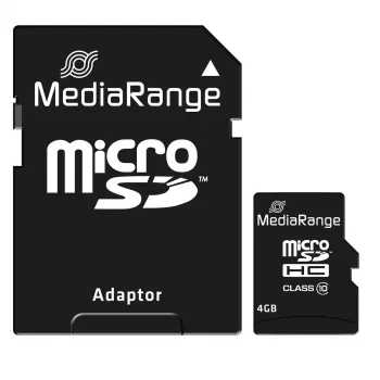 Atminties kortelė MediaRange 4 GB MicroSDHC Class 10 MR956