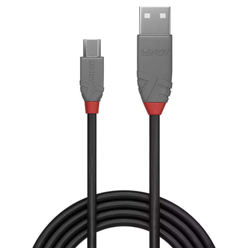 Lindy 0,5 m USB 2.0 A tipo į mikro-B kabelis, Anthra Line