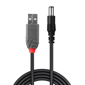 Lindy USB 2.0 A tipo į 5,5 mm DC kabelis, 1,5 m