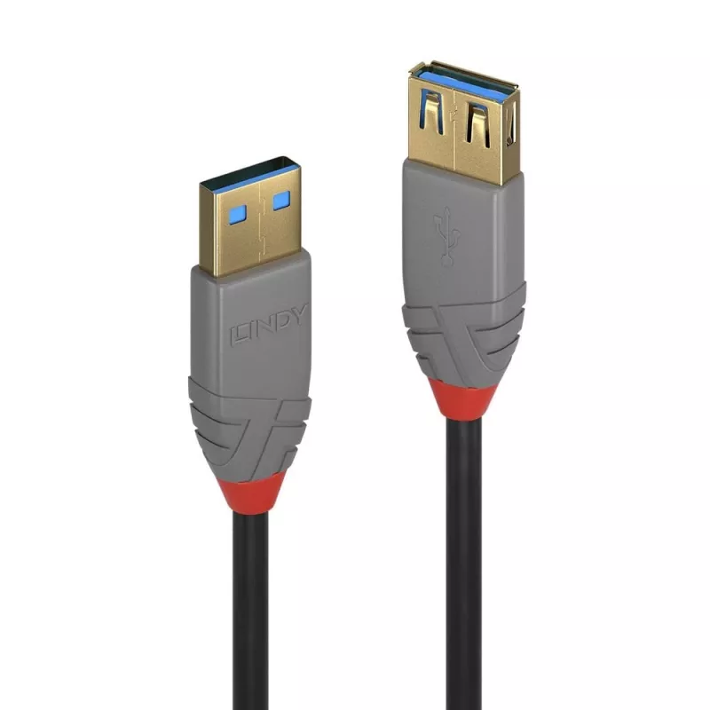 Lindy 1 m USB 3.2 Type A prailginimo laidas, 5 Gbps, Anthra Line