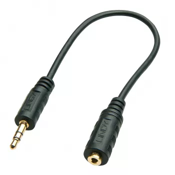 3,5 mm kištukas į 2,5 mm lizdą garso adapteris 20 cm juodas