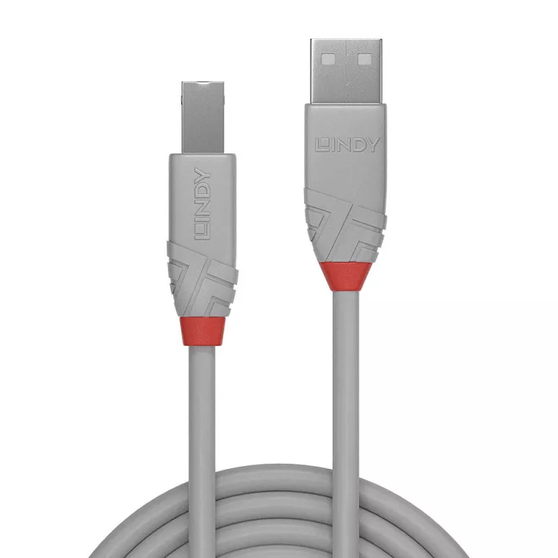 Lindy 0,5 m USB 2.0 Type A to B laidas, Anthra Line, pilkas