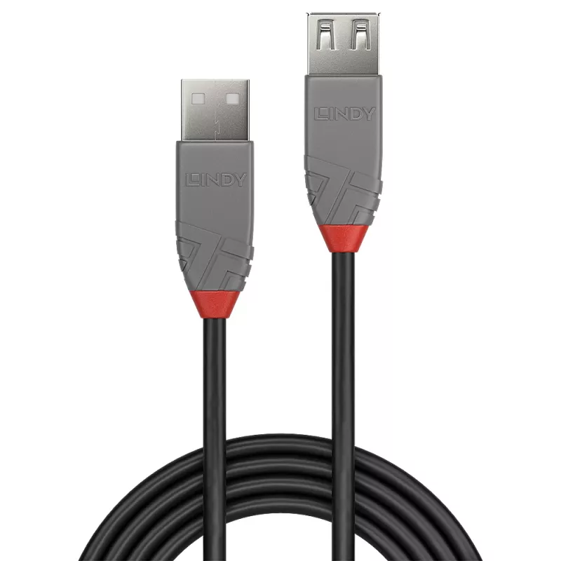Lindy 5 m USB 2.0 Type A ilginimo laidas, Anthra Line