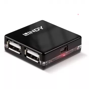 USB šakotuvas Lindy 4 prievadų USB 2.0 mini šakotuvas