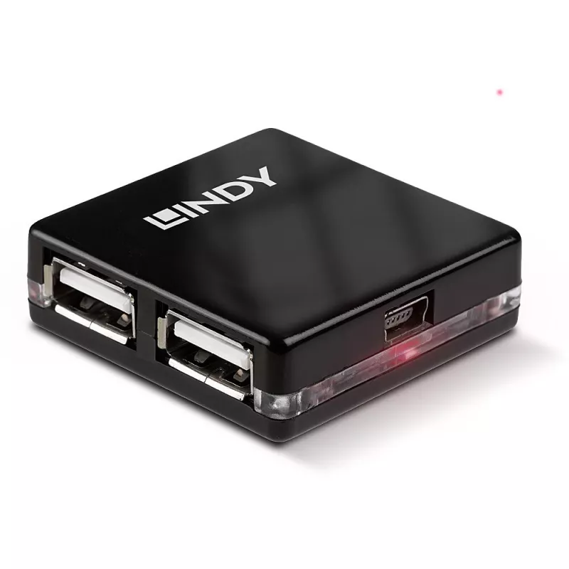 USB šakotuvas Lindy 4 prievadų USB 2.0 mini šakotuvas