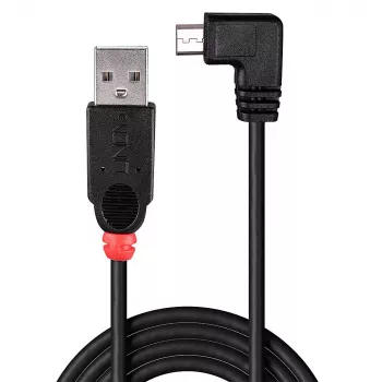 „Lindy“ 1 m USB 2.0 laidas – A tipo į „Micro-B“ laidą, 90 laipsnių stačiu kampu