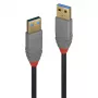 Lindy 3 m USB 3.2 A tipo laidas, 5 Gbps, Anthra Line