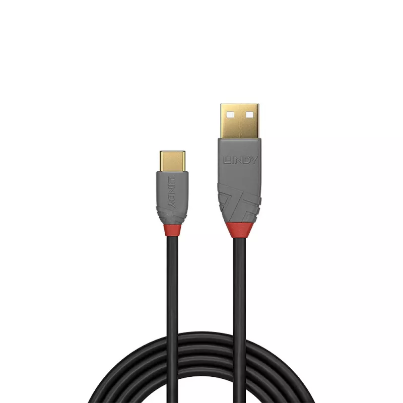 „Lindy“ 1 m USB 2.0 Type A į C laidas, „Anthra Line“