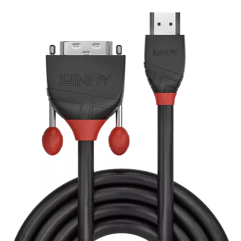 Lindy 5 m HDMI į DVI kabelis, juodos linijos