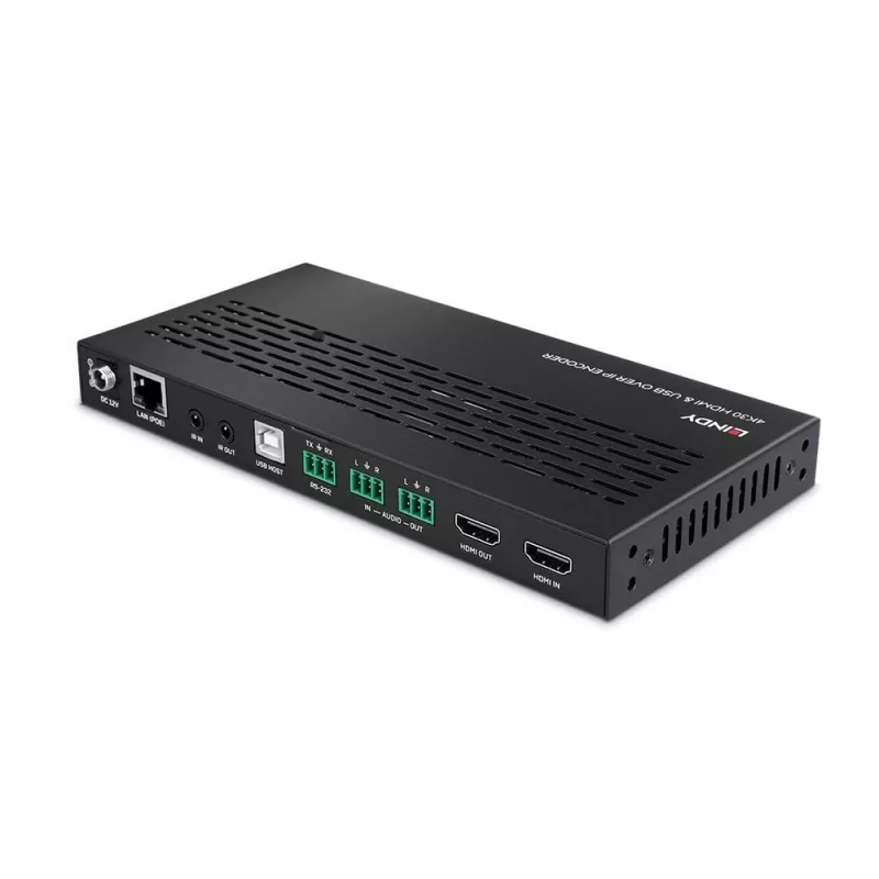 AV siųstuvas Lindy 4K30 HDMI ir USB per IP sistemą – Koderis 3840 x 2160 pikselių