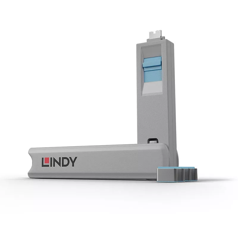 Porto blokatorius Lindy USB Type C raktų rinkinys 4 vnt. mėlynas