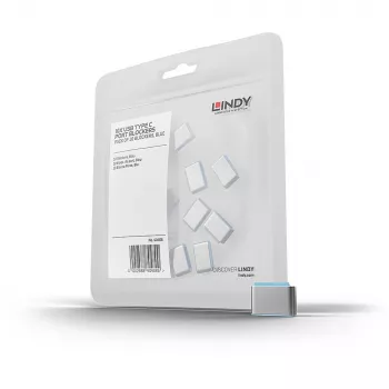 Port blocker Lindy USB Type C Port Blokatoriai Be Rakto Pakuotėje 10 Vnt. Mėlyni