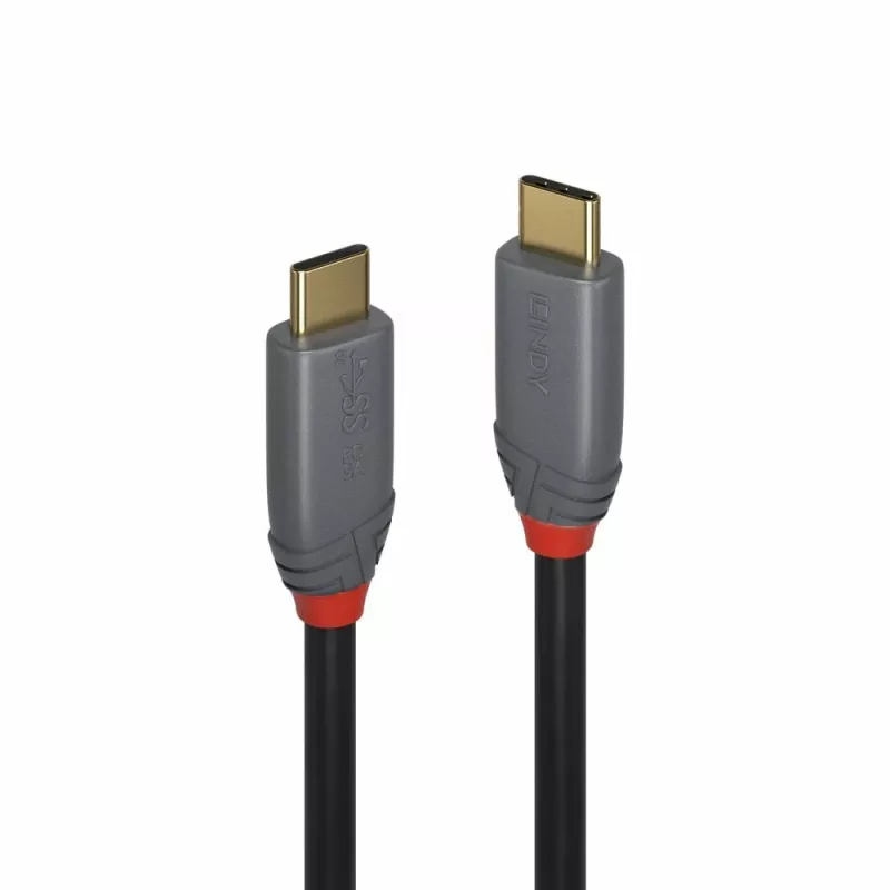 Lindy 2 m USB 3.2 Type C laidas, 5 A PD, Anthra Line