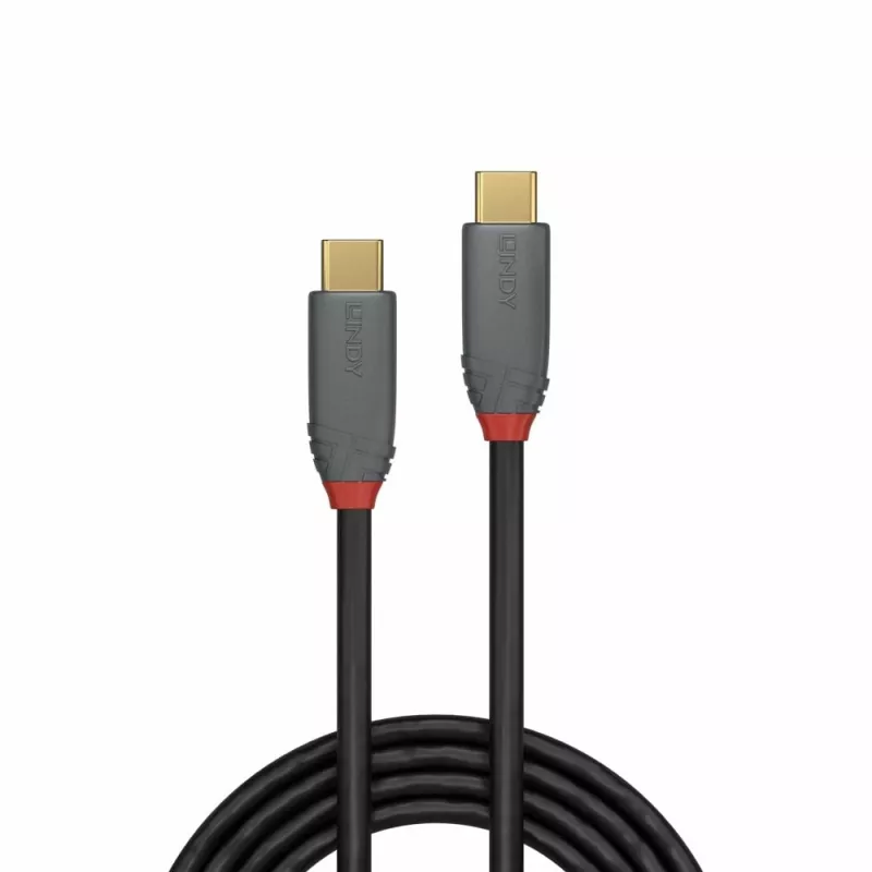 Lindy 2 m USB 3.2 Type C laidas, 5 A PD, Anthra Line