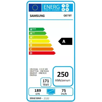 Samsung QE75T skaitmeninės iškabos plokščiaekranis monitorius 190,5 cm (75 col.) LCD 300 cd/m² 4K Ultra HD juoda Tizen 4.0