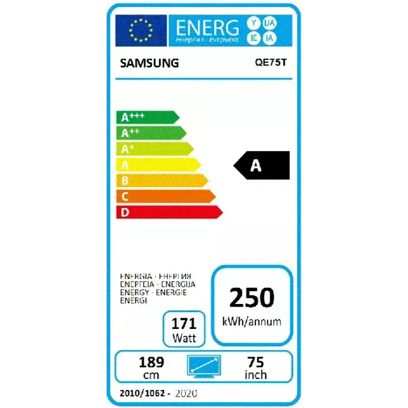 Samsung QE75T skaitmeninės iškabos plokščiaekranis monitorius 190,5 cm (75 col.) LCD 300 cd/m² 4K Ultra HD juoda Tizen 4.0