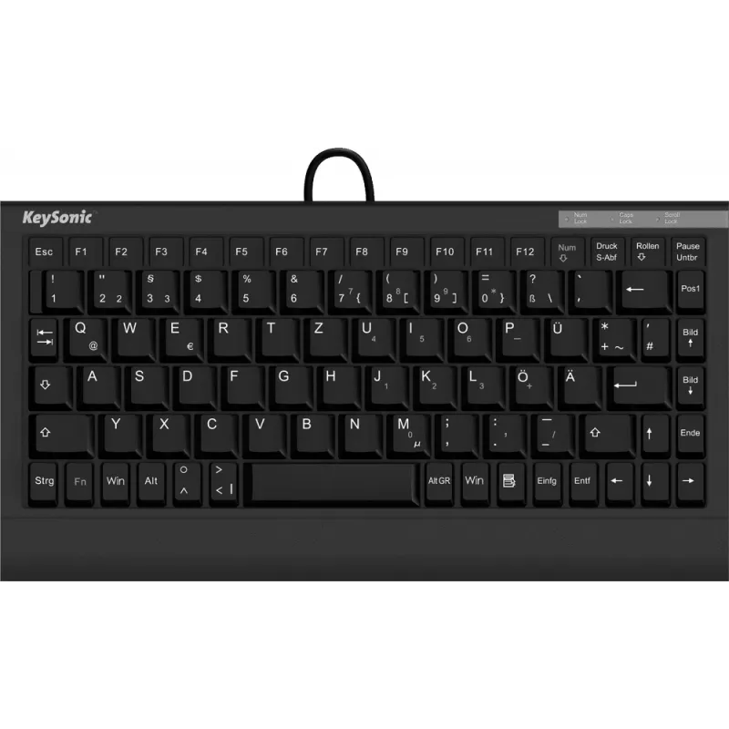 KeySonic ACK-595C+ (DE) klaviatūra, skirta biurui, USB, QWERTZ, vokiška, juoda