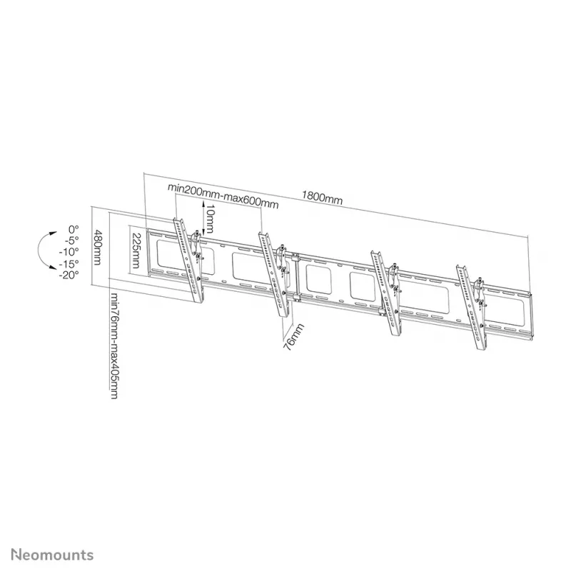 Neomounts NS-WMB200Juoda Menuboard sieninis laikiklis 40-52 col. - pakreipiamas