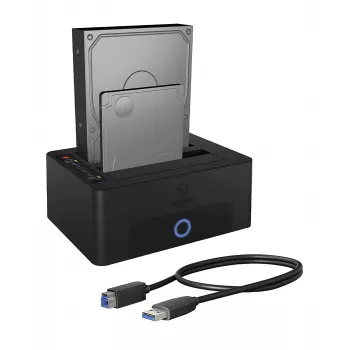 ICY BOX 2 vietų prijungimo ir klonavimo stotis 2,5 col. arba 3,5 col. SATA diskams prie USB 3.0 kompiuterio
