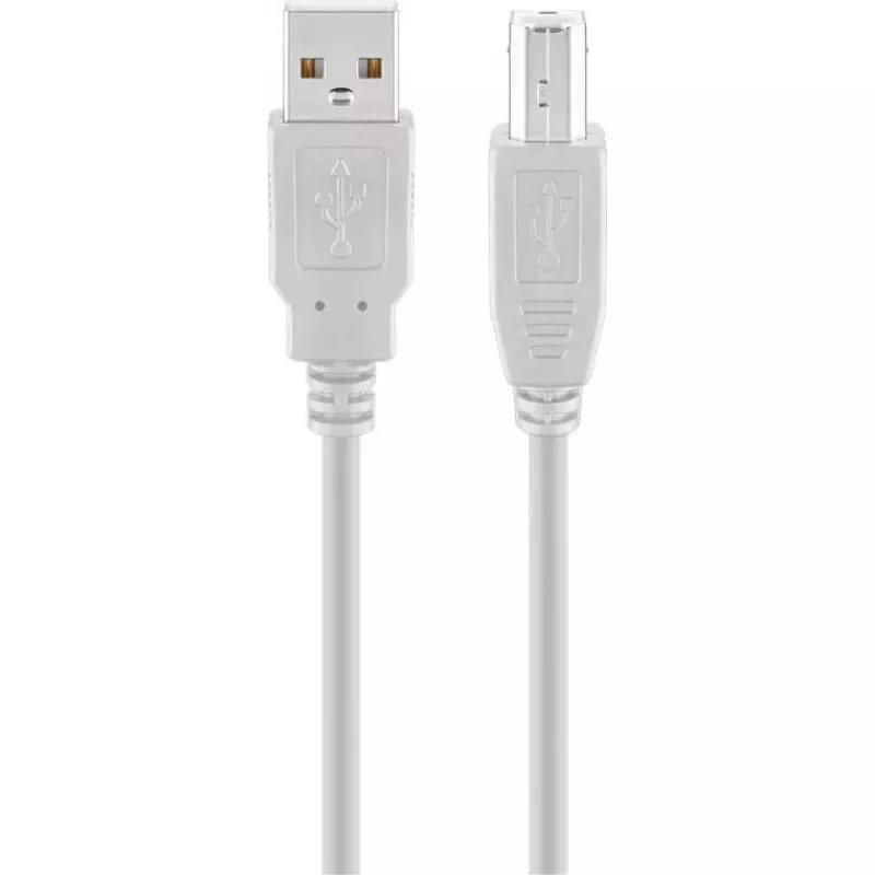 USB A į USB B kabelis GOOBAY 68712, USB 2.0 HiSpeed, 1.8 m, pilkas