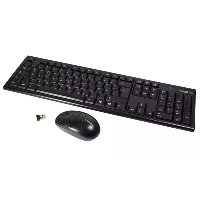 Belaidės klaviatūros ir pelės rinkinys LogiLink ID0104, juodas