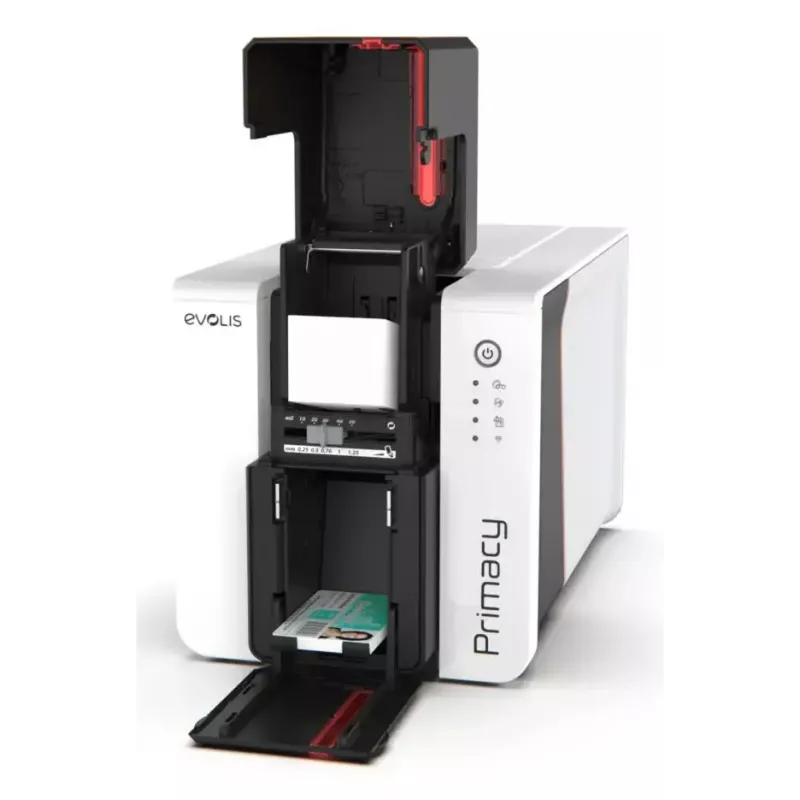 Plastikinių kortelių spausdintuvas Evolis Primacy 2 — Dažų sublimacija / Dervos terminis perkėlimas, 300 x 1200 DPI, 100 lapų įvestis, Fast Ethernet