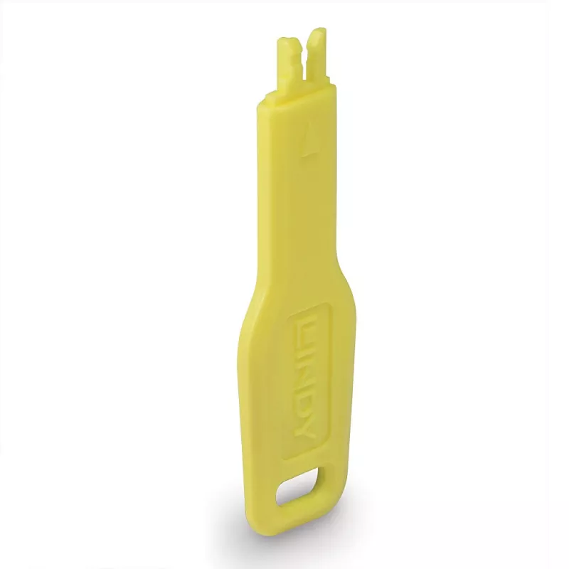 Prievado blokavimo raktas Lindy 47899 RJ-45 prievadams, geltonas, 20×74,5×5,9 mm