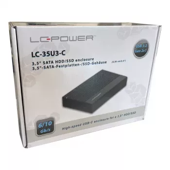 HDD/SSD korpusas LC-Power LC-25U3-C juodas 2,5 colio USB Type-C 6 Gbit/s
