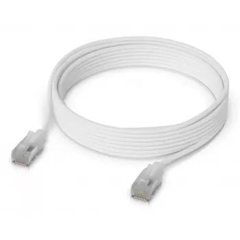 Tinklo komutacinis kabelis UBIQUITI UACC-CABLE-PATCH-EL-C6A-5M-W Cat6a 5 m RJ-45 permatomas baltas