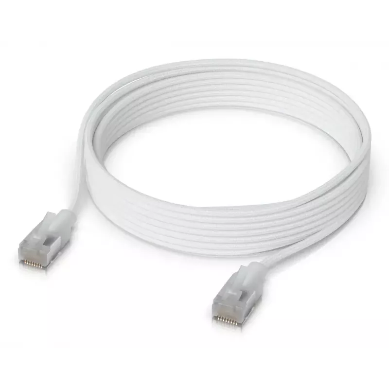 Tinklo komutacinis kabelis UBIQUITI UACC-CABLE-PATCH-EL-C6A-5M-W Cat6a 5 m RJ-45 permatomas baltas