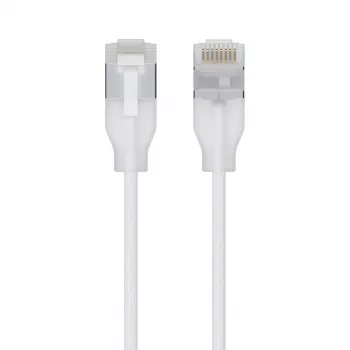 Tinklo komutacinis kabelis UBIQUITI UACC-CABLE-PATCH-EL-C6A-5M-W Cat6a 5 m RJ-45 permatomas baltas