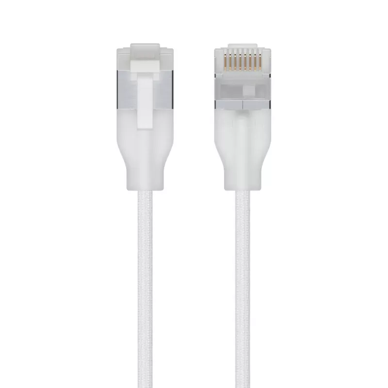 Tinklo komutacinis kabelis UBIQUITI UACC-CABLE-PATCH-EL-C6A-5M-W Cat6a 5 m RJ-45 permatomas baltas