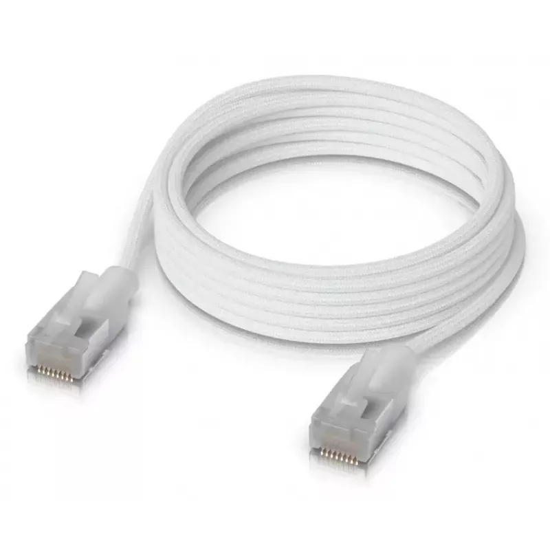 Tinklo kabelis Ubiquiti UACC-Cable-Patch-EL-C6A-2M-W RJ-45 Cat6a 2 m permatomai baltas