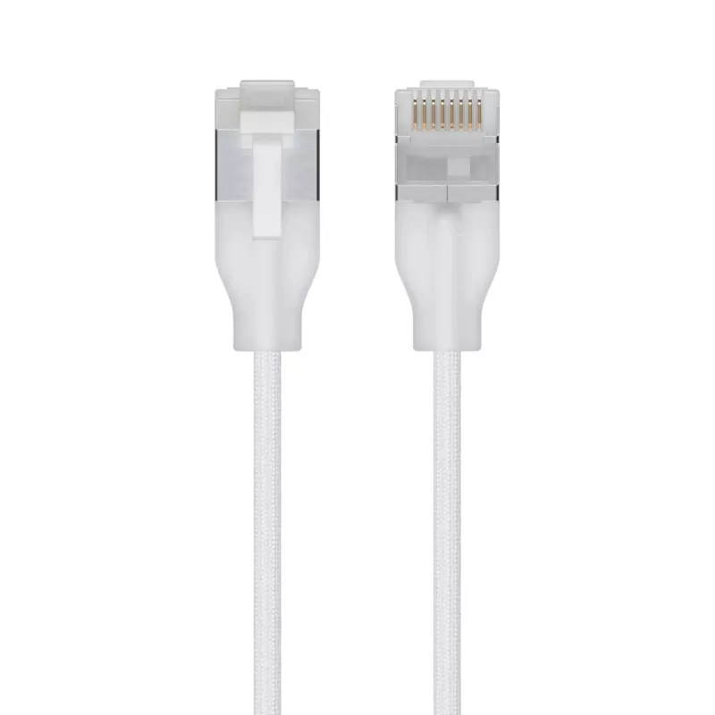 Tinklo kabelis Ubiquiti UACC-Cable-Patch-EL-C6A-2M-W RJ-45 Cat6a 2 m permatomai baltas