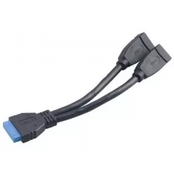 USB laidas 2 x USB A Akasa AK-CBUB09-15BK juodas