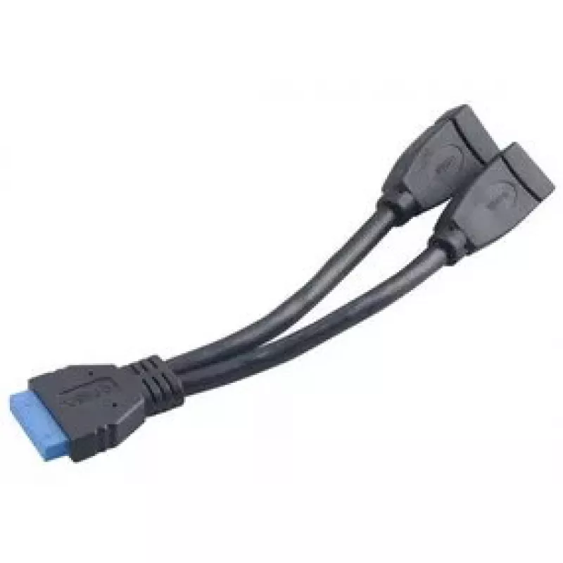 USB laidas 2 x USB A Akasa AK-CBUB09-15BK juodas
