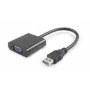 Microconnect USB3.0VGA USB grafikos adapteris 1920 x 1080 pikselių juodas