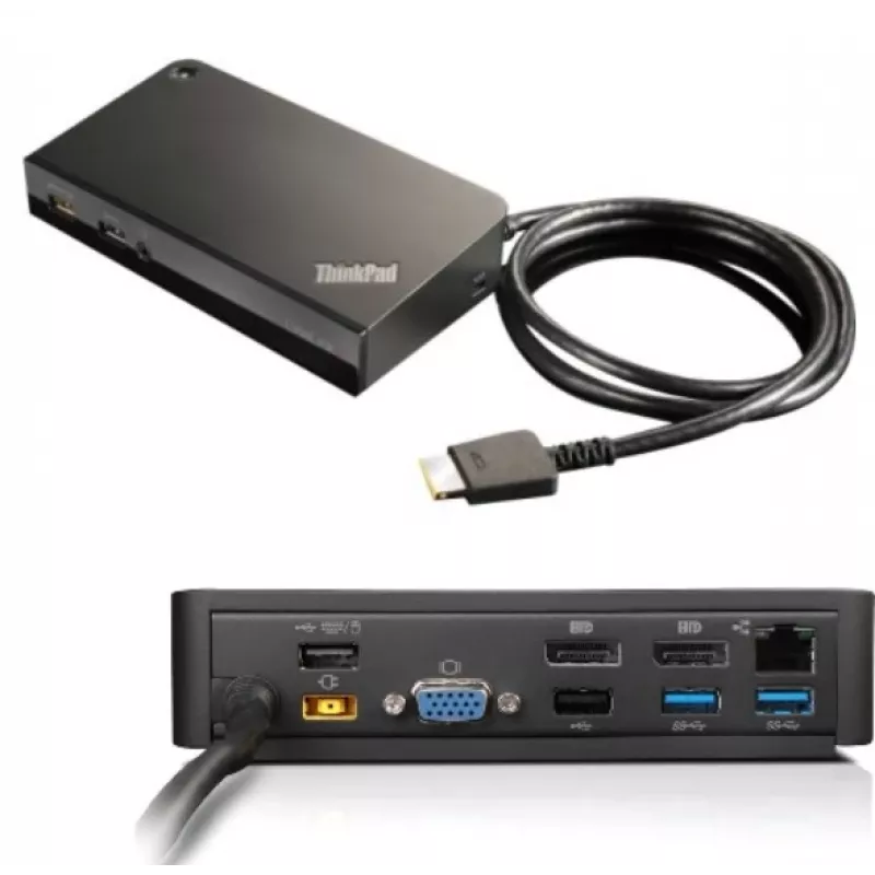 Lenovo 03X6296 nešiojamojo kompiuterio dokas/portų replikatorius laidinis OneLink+ juodas