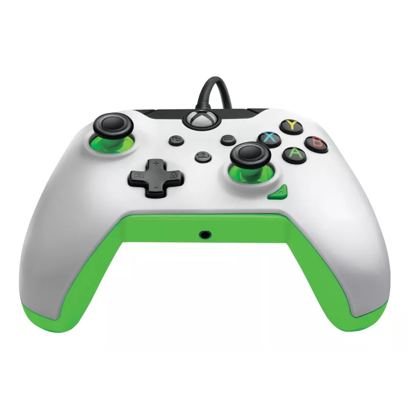 Žaidimų pultelis PDP Wired Controller Neon White, skirtas Xbox Series X|S, Xbox One, Xbox, Windows 10/11, USB-C, 2,43 m laidas