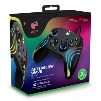 Žaidimų pultas PDP Afterglow Wave Juoda – laidinis USB Type‑C valdiklis, skirtas PC, Xbox One, Xbox Series S/X, 2,43 m laidas