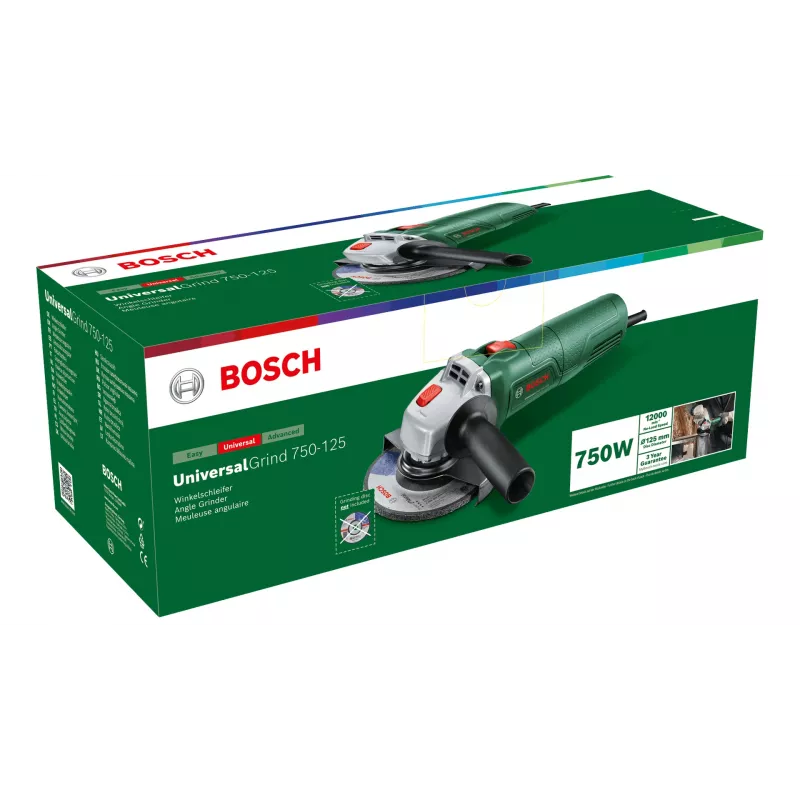 Bosch UniversalGrind 750-125 kampinis šlifuoklis 12.5 cm 12000 aps./min. 750 W 1.9 kg